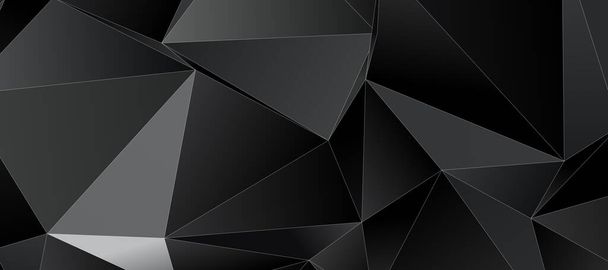 Fondo de triángulo negro abstracto con trazo blanco delgado - Foto, Imagen