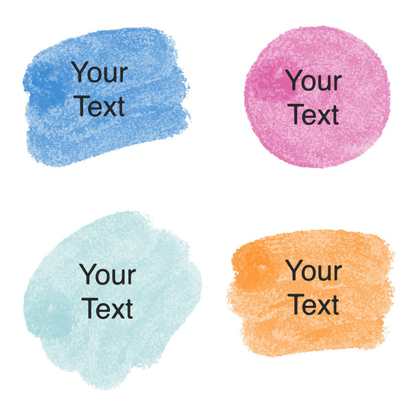 Watercolor brush strokes for text background or logo design isolated on white background vector illustration. - Vetor, Imagem