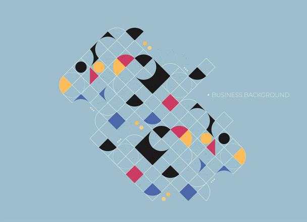 Composición geométrica abstracta formas fondo moderno con triángulos decorativos y patrones telón de fondo conjunto de ilustración vectorial - Vector, Imagen