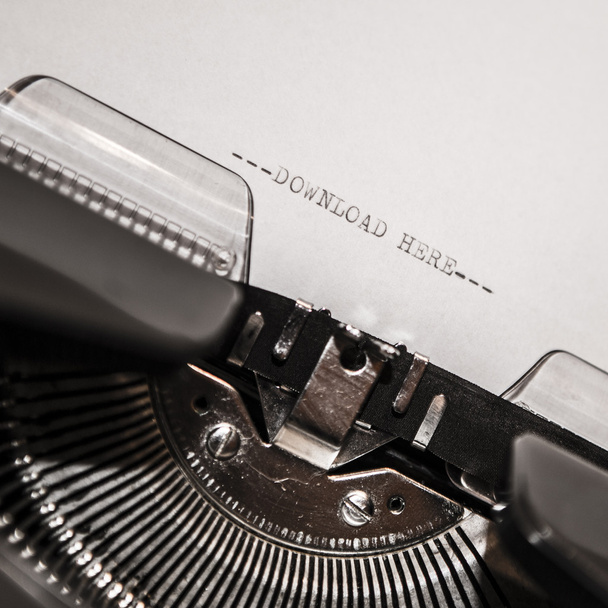 old typewriter with text download here - Photo, Image