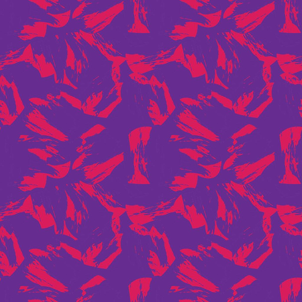 Corazón púrpura en forma de pincelada sin costuras patrón de fondo para textiles de moda, gráficos - Vector, Imagen