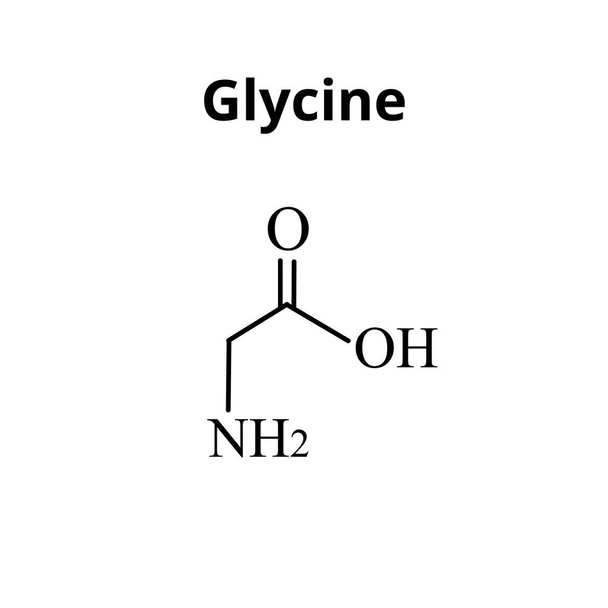 Aminoacido Glicina. La formula molecolare chimica della glicina è un aminoacido. Illustrazione vettoriale su sfondo isolato - Vettoriali, immagini