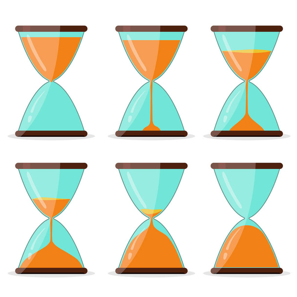 Hourglass frame set, pictures for animation vector - Vector, Image