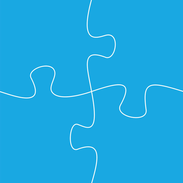 4 jigsaw pieces template. puzzle pieces connected together. - Vector, Image