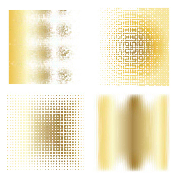 Vector collection of ink monochrome halftone squares shapes - Vektör, Görsel