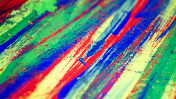 Fondo de diferentes trazos de pintura roja, amarilla, verde y azul - Imágenes, Vídeo