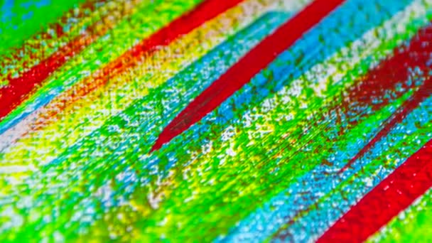 Яркий разнообразный художественный фон цветных линий мазков кисти - Кадры, видео