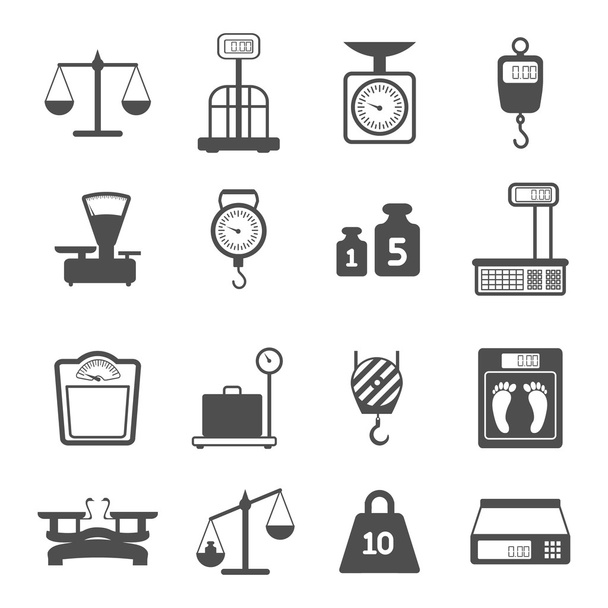 Scales Weight Icons Set - Vector, Image