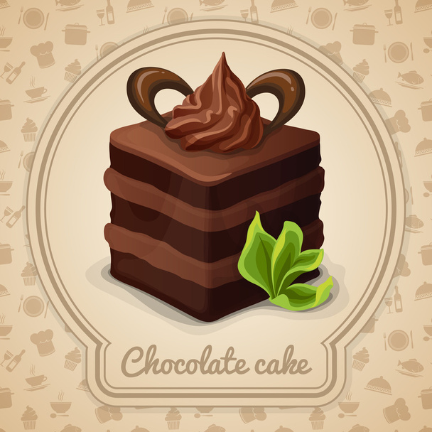 Chocolate cake poster - Vector, Image