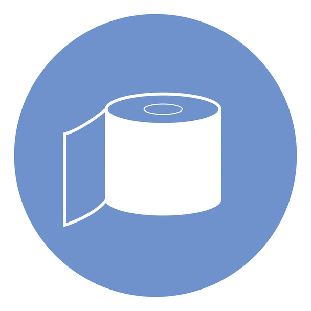 Toilettenpapierrolle, Illustration, Vektor auf weißem Hintergrund. - Vektor, Bild