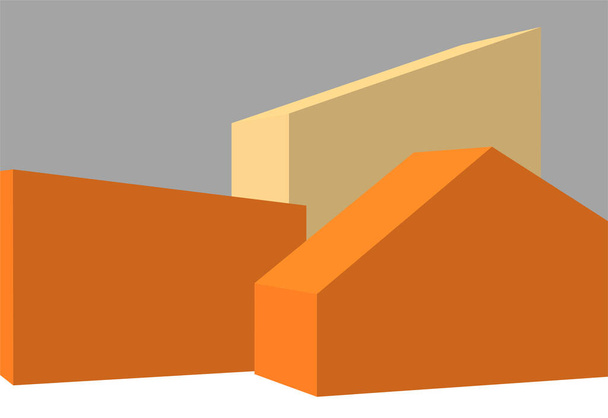 abstracte architectuur schets 3d vector illustratie - Vector, afbeelding