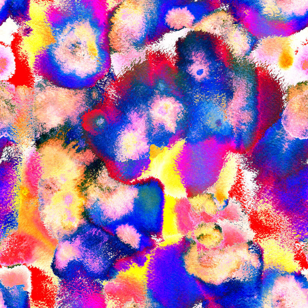 Surface Textile. Fashion Watercolor Print. Tie Dye Print Tie Dye, Batik. Hand Drawn, Paint Texture Seamless Pattern. Art Background For Textile, Surface, Fashion, Swimwear, Linen, Cloth. - Foto, Imagem
