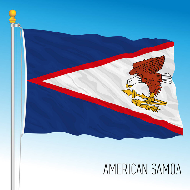 Flagge des Territoriums von US-Amerikanisch-Samoa, Vereinigte Staaten, Vektorillustration - Vektor, Bild