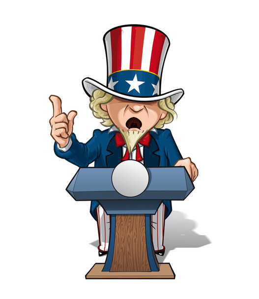 Uncle Sam Presidential Podium intence - Vector, Image