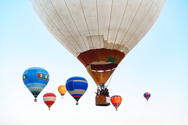 Hot air balloon flying in the sky - Fotó, kép