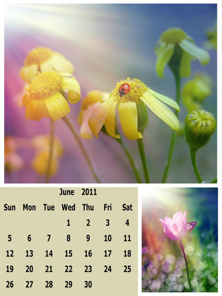 Junio mes 2011 calendario
 - Foto, Imagen