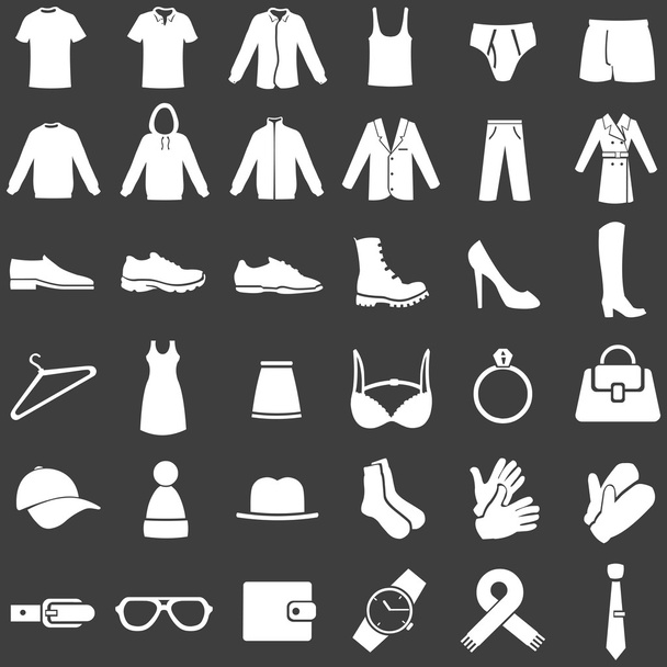 Vector Set of  White Clothes Icons - Vector, Image