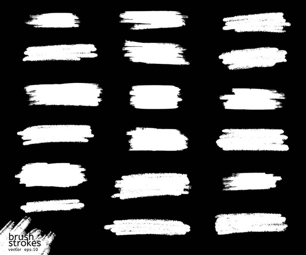 Vector grunge black paint, ink brush stroke, brush. Dirty artistic design element. Abstract black paint ink brush stroke for your design use frame or background for text. set - Vector - Vector, Image