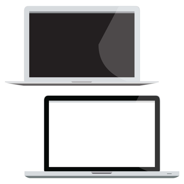 Musta ja valkoinen näyttö kannettava tietokone
 - Vektori, kuva