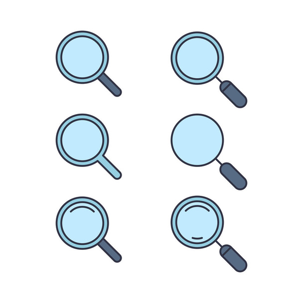 Magnifying glass loupe  icon, color, line, outline vector sign, linear style pictogram isolated on white. Symbol, logo illustration - Vetor, Imagem