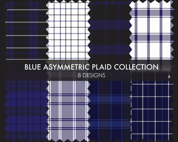 Колекція безшовних візерунків Blue Asymic Plain включає 8 дизайнів для модного текстилю та графіки
 - Вектор, зображення