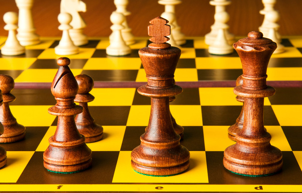 再生ボード上のチェスの数字のセット - 写真・画像