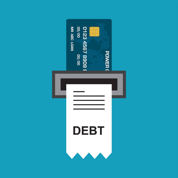 L'utilisation des cartes de crédit en fait une dette - Vecteur, image