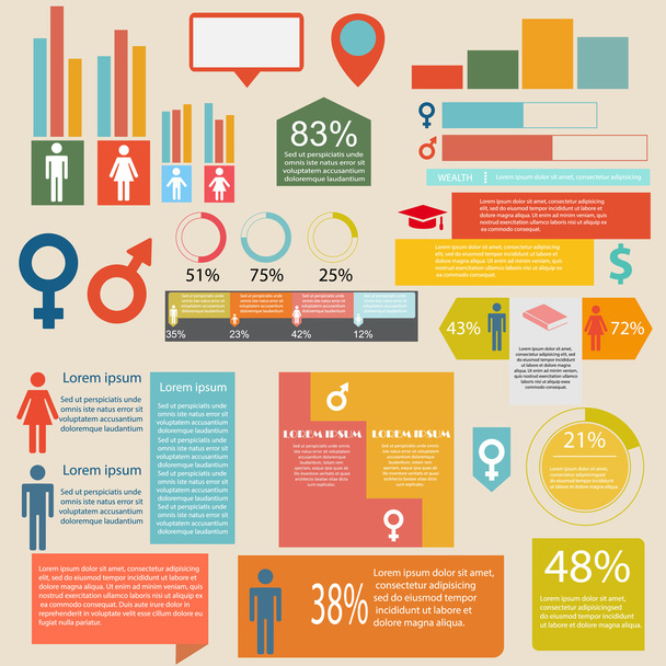 Gender infographics - Vettoriali, immagini