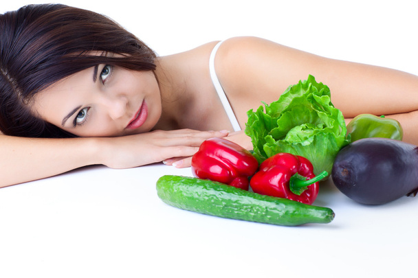 Young girl with vegetables - Photo, Image