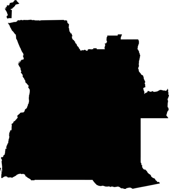 Mappa vettoriale nera della Repubblica dell'Angola - Vettoriali, immagini