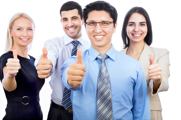 Business people showing thumbs up sign - Zdjęcie, obraz