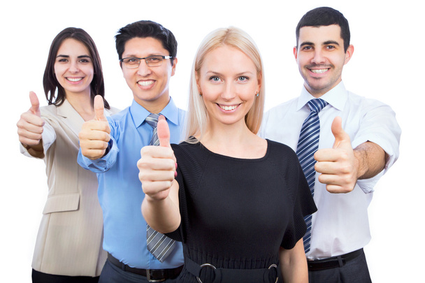 Business people showing thumbs up sign - Foto, Bild