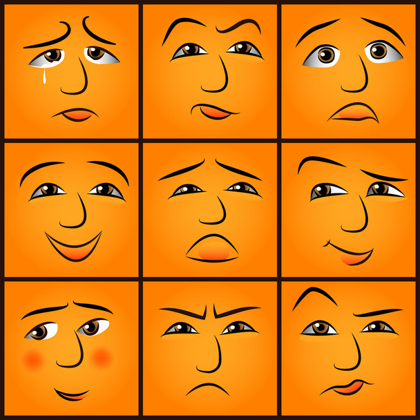 Cartoon emotions set - Vector, imagen