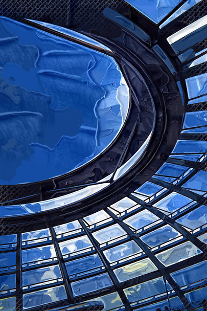 Berlin Deutschland, Dachterrasse und beleuchtete Glaskuppel des Reichstagsgebäudes - Foto, Bild