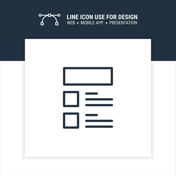 diseño web diseño vector símbolo esquema trazo gráfico diseño único icono ilustración - Vector, Imagen