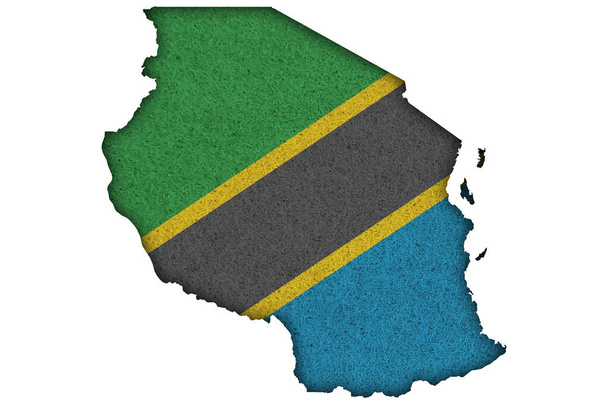 タンザニアの地図と旗を感じた - 写真・画像