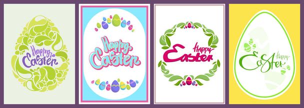 Collection of Easter greeting cards. - Vector, imagen