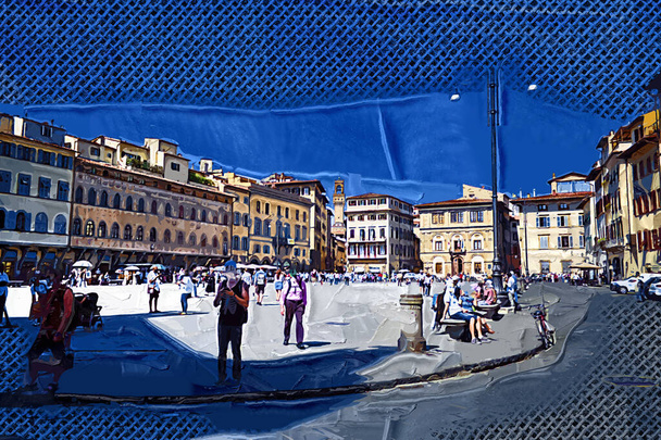 Piazza della Signoria avec Palazzo Vecchio, Florence, Italie - Photo, image