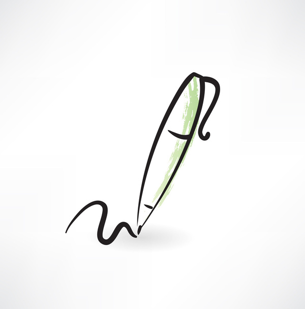 Pen grunge icon - Vector, afbeelding