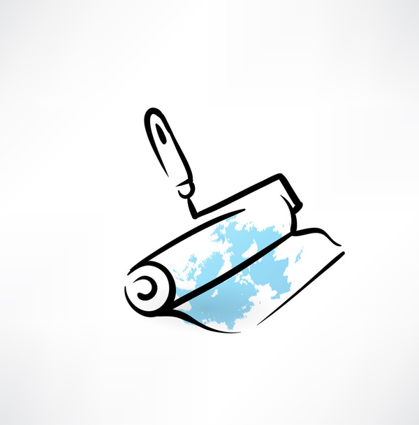painter roller grunge icon - Vector, Image