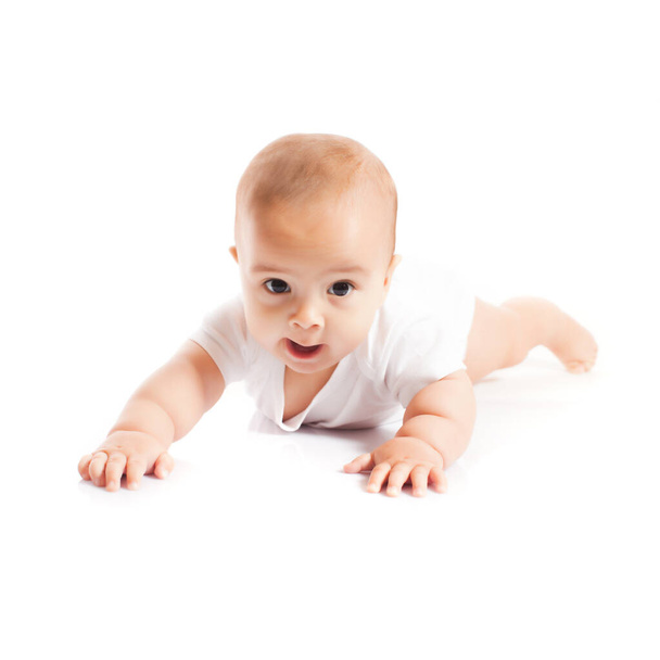 Bright picture of crawling baby boy isolated - Fotografie, Obrázek