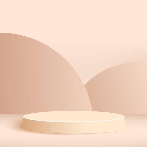 Fondo abstracto con podios 3D geométricos rosados. Ilustración vectorial - Vector, imagen