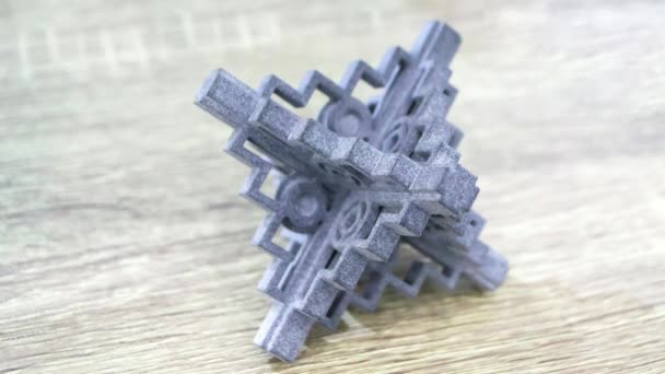 Objet imprimé sur imprimante 3D en poudre à partir d'un gros plan en poudre de polyamide - Séquence, vidéo