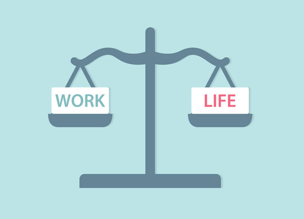 concept- vectorillustratie van het evenwicht tussen werk en privéleven - Vector, afbeelding