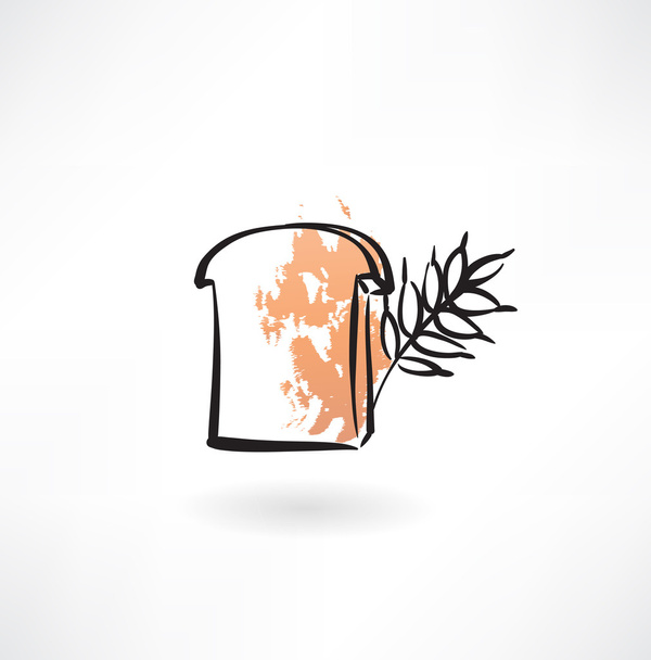rye bread grunge icon - Вектор,изображение