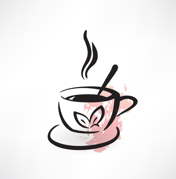 tea grunge icon - Vector, afbeelding