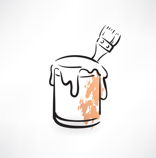 paint bucket grunge icon - Vetor, Imagem