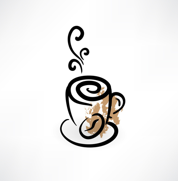 cup of coffee grunge icon - Vettoriali, immagini