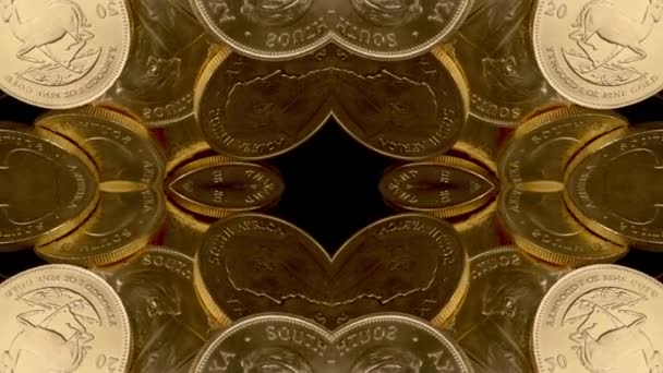 Rotující 1oz zlatých krugerandských mincí - Záběry, video
