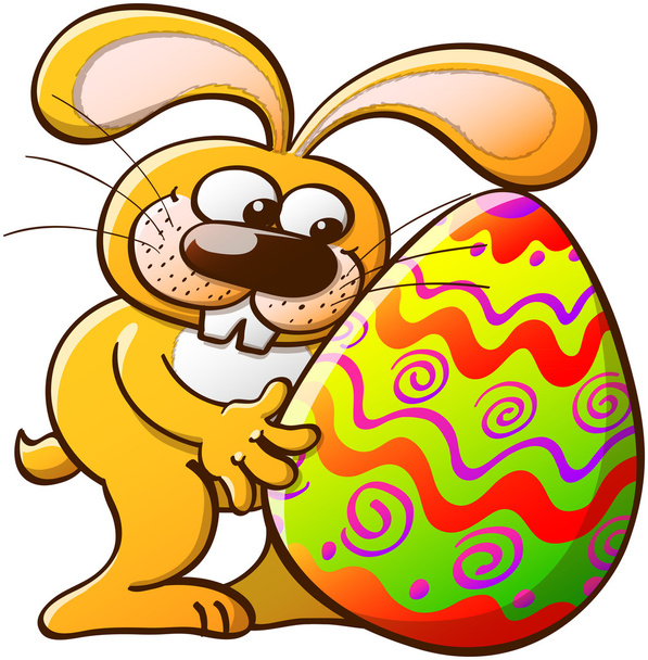 conejito de Pascua con huevo - Vector, imagen